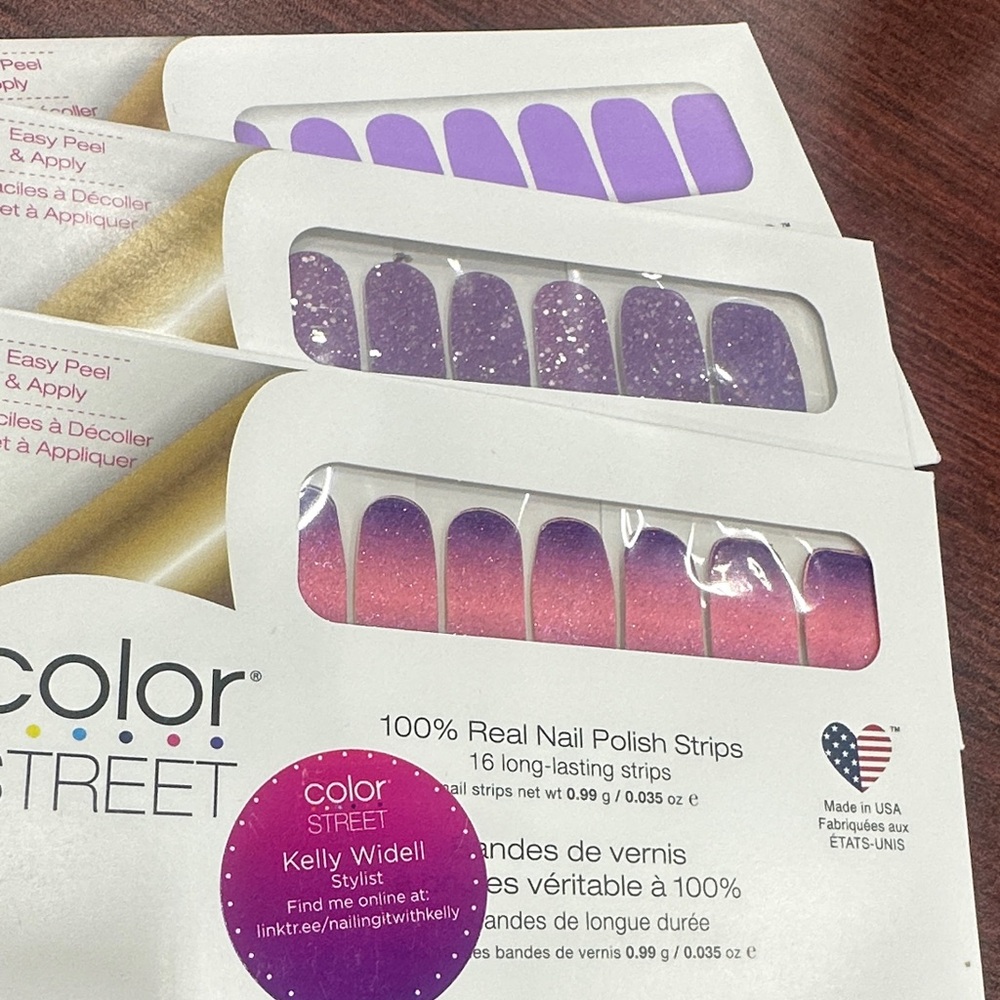 Color Street Purple and Pink Nail Polish Nail Strips